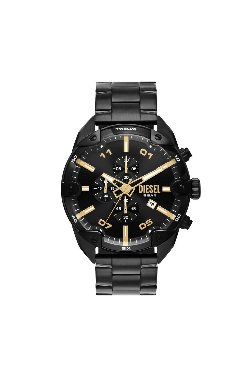 Diesel - Men's Spiked Chronograph Stainless Steel Watch - 49mm
