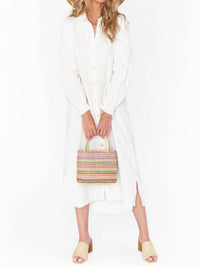 Show Me Your Mumu Captain Button Down Midi Dress in cream - women's dress - view 4