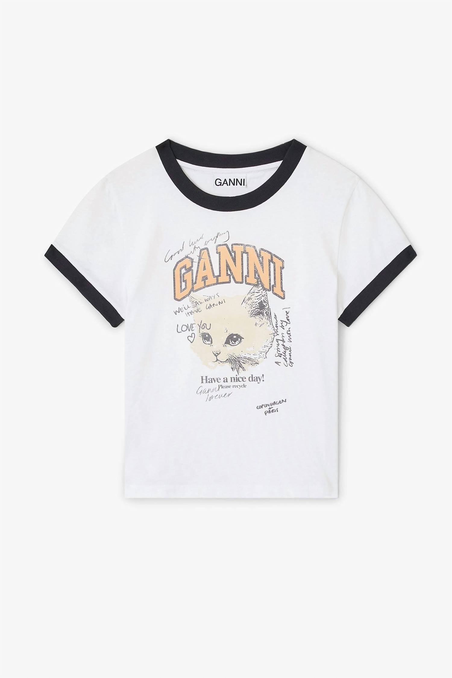 Ganni - Cropped Kitty T-shirt