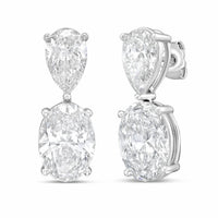 Diana M Jewels - Women's Pear Lab-Grown Diamond Stud Earrings (15.00 Ct TCW) - Grand