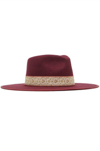 Olive & Pique Women's Melisande Hat in burgundy - women's hat - detail view