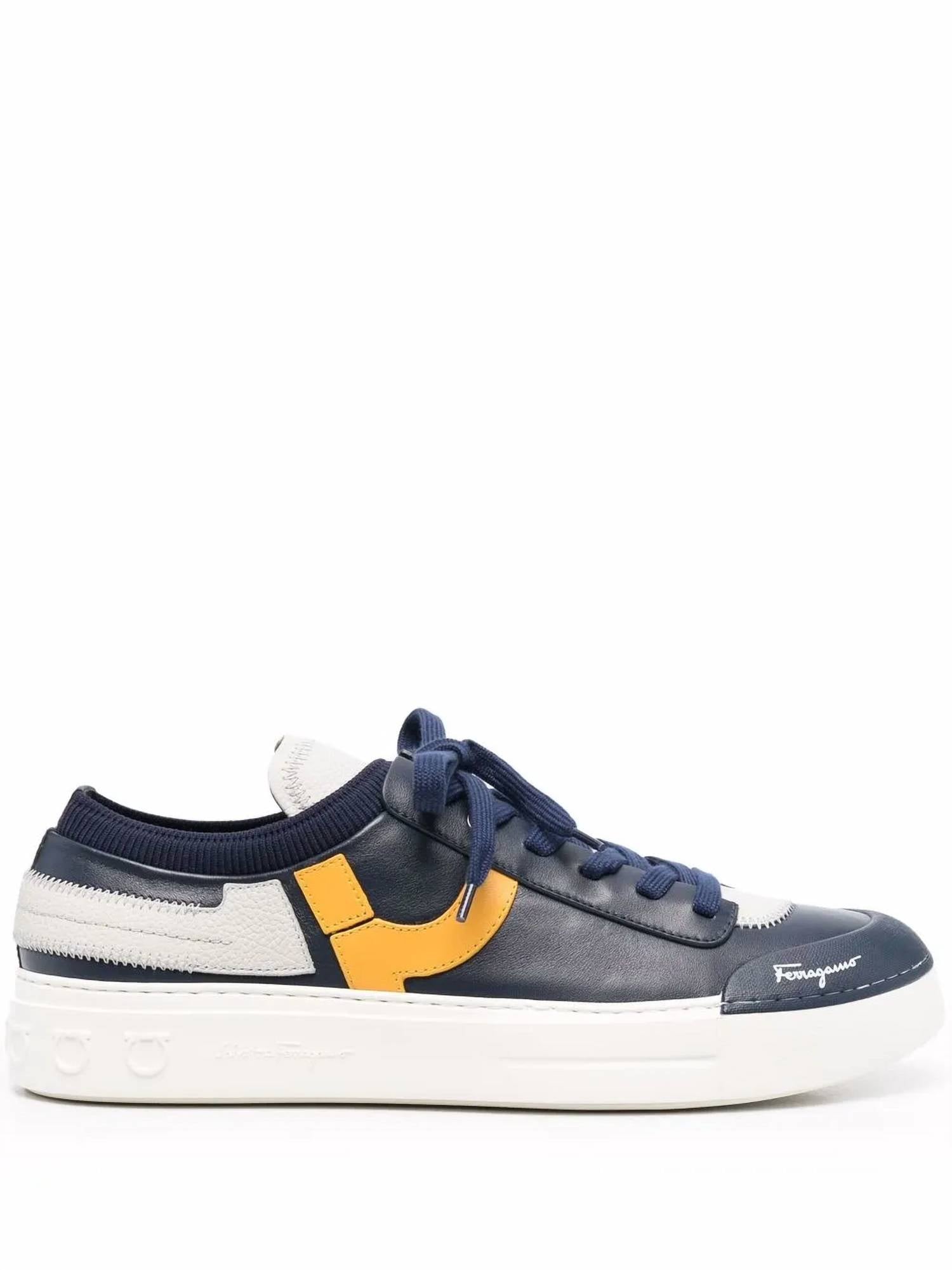 Salvatore Ferragamo Men's Logo-print Lace-up Sneakers in blue - men's sneaker - view 8
