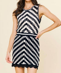 Skies Are Blue - Baja Sur Crochet A-line Mini Skirt