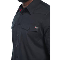 Justin Team Button Down Long Sleeve Shirt in caviar - men's shirt - view 5