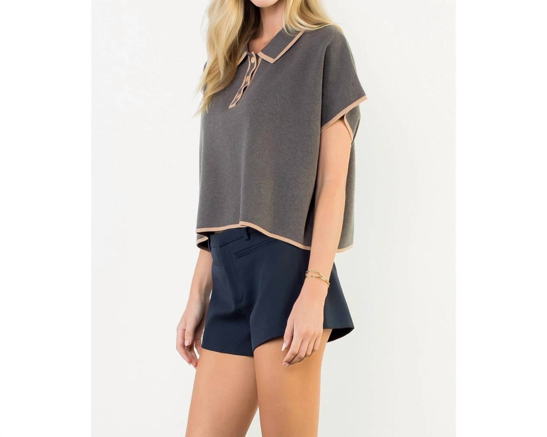 Thml - Cap Sleeve Collared Sweater