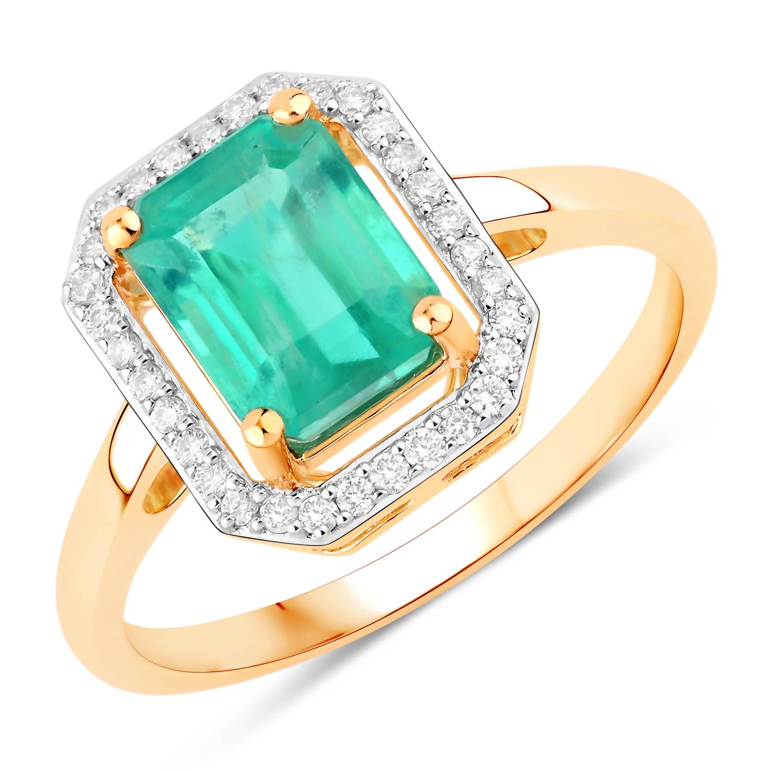 Diana M Jewels - Women's Octagon Natural Ethiopian Emerald Fashion Ring (1.62 Ct) - Classic