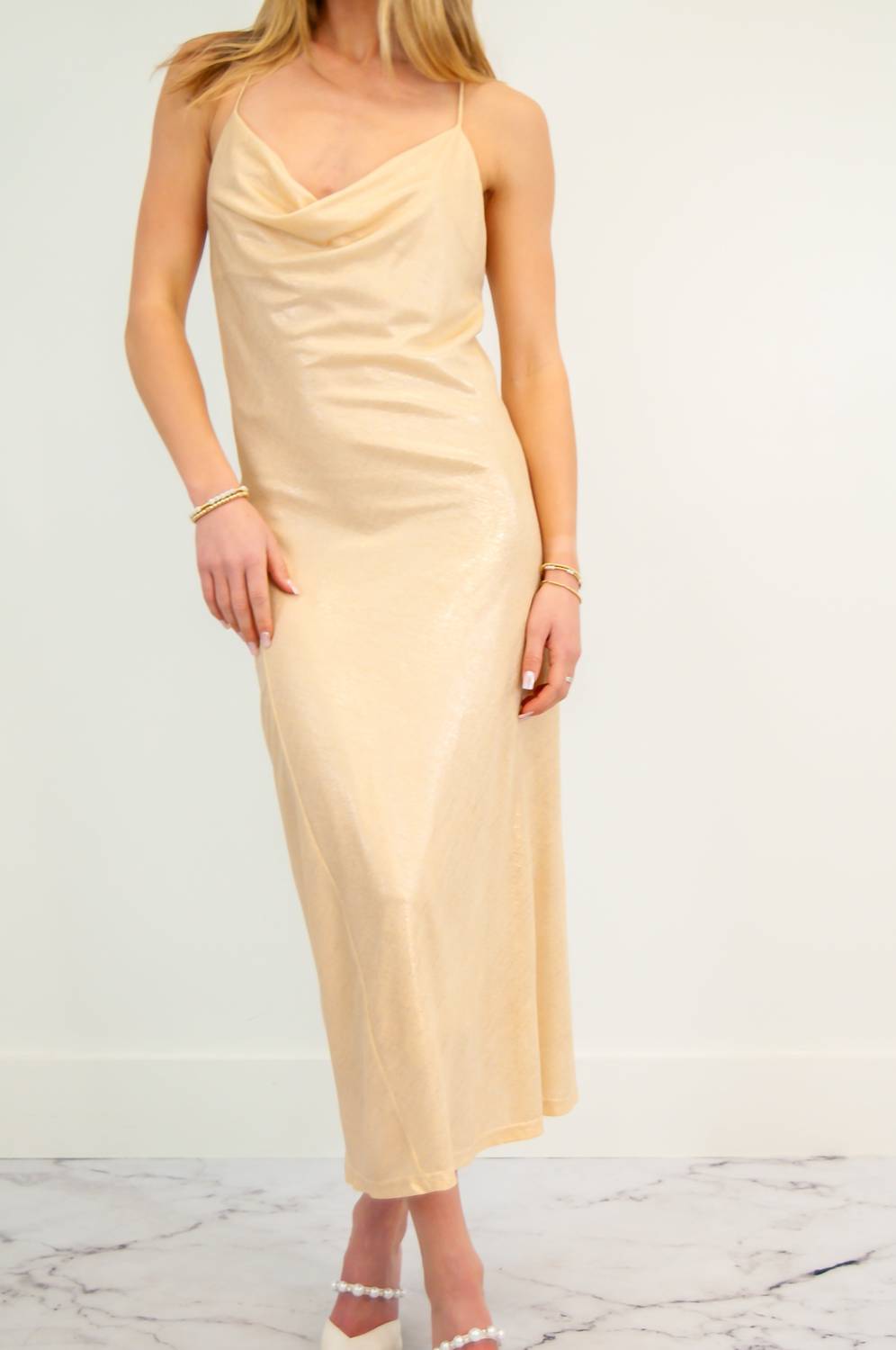 Glam - Sophia Drape Neck Slip Dress