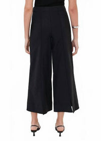 JONATHAN SIMKHAI Cropped Wide Leg Trouser Pants in black - women's pants - detail view