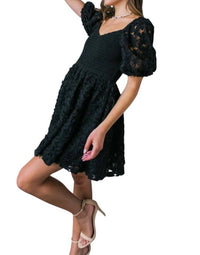 Flying Tomato - Brianna Puff Sleeve Mini Dress