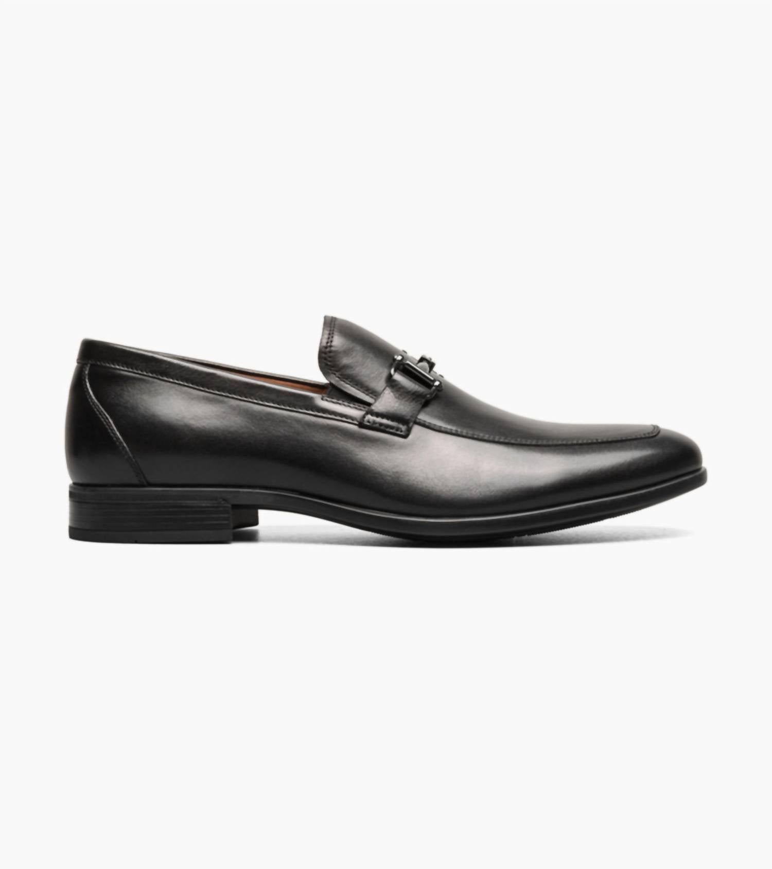 Florsheim Men's Zaffio Moc Toe Bit Loafer in black - men's loafer - detail view