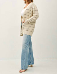 Be Cool - Striped Open-front Cardigan Curvy