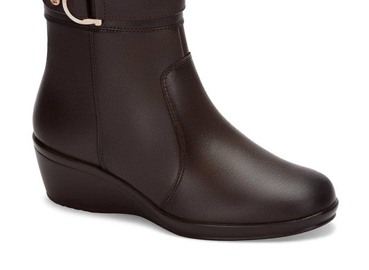 Andrea - Women's Wedge Leather Booties