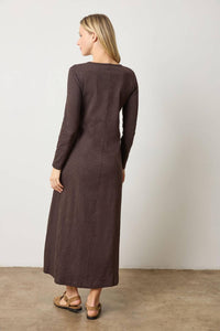Lilla P - Loose Knit Slub V-neck Maxi Dress