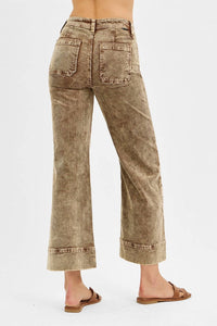 Risen - High Rise Crop Straight Corduroy Pants