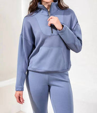 Tribal - Techno Lux Zip Mock Neck Top