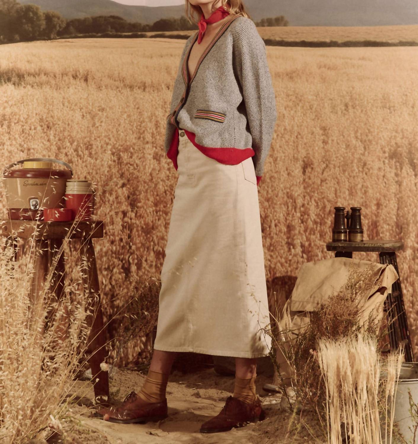 The Great. - Column Midi Skirt