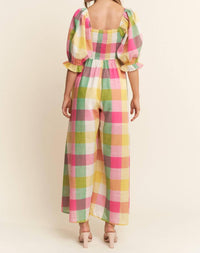 J.Nna - Checkered Wide Leg Jumpsuit