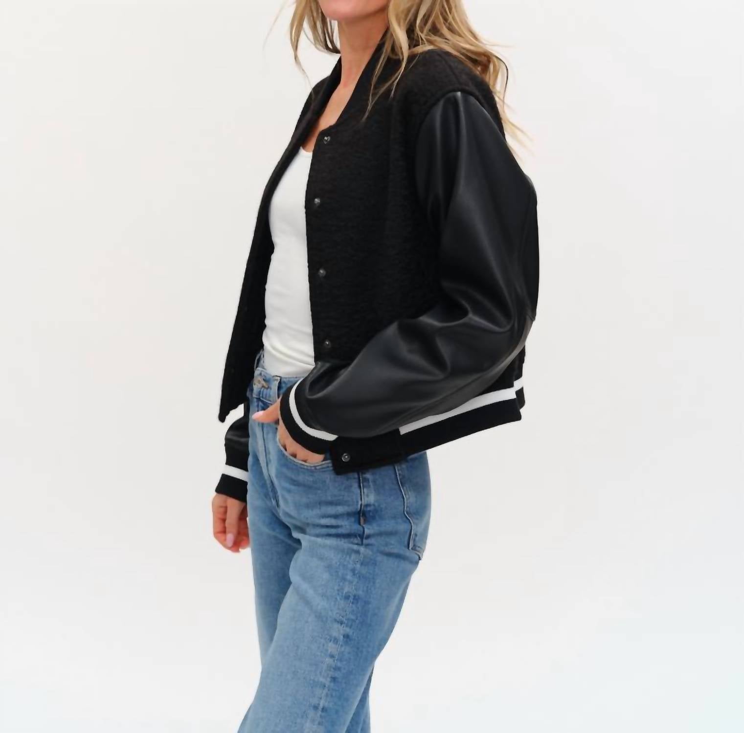 Six/Fifty - Remi Faux Shearling Bomber Jacket