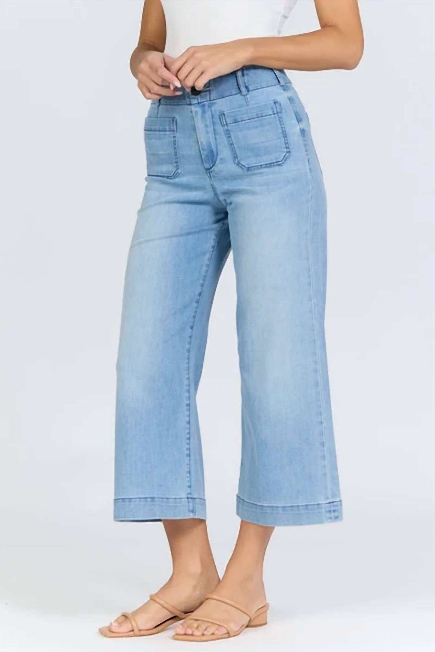 Dear John Denim - Audrey High Rise Wide Leg Cropped Jeans