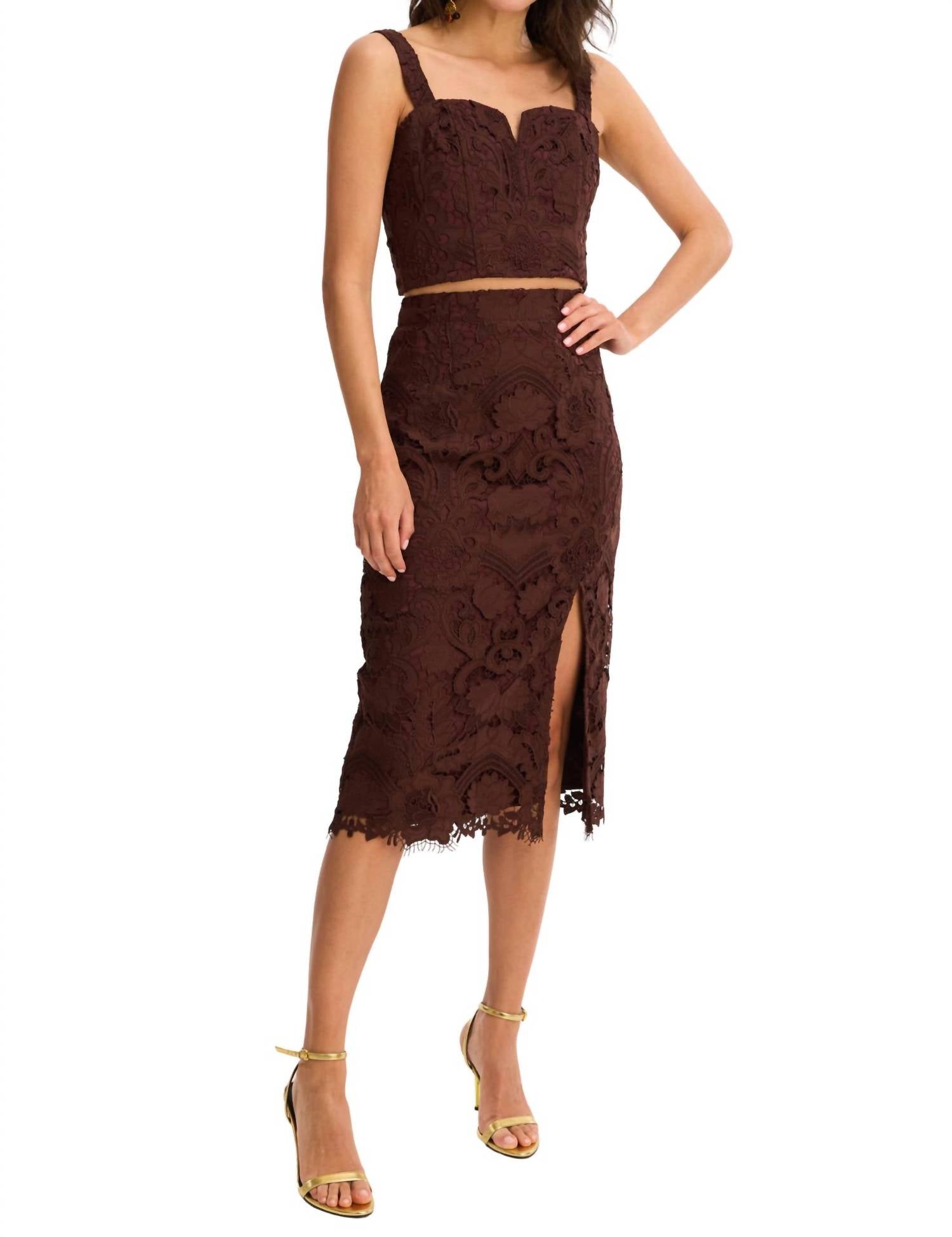 ALLISON NEW YORK Emery Tank Top in chocolate brown - women's tank top - view 5