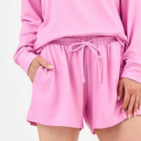 Mary Square Carly Short Lounge Set in pink peony - women's sleepwear - alternate view