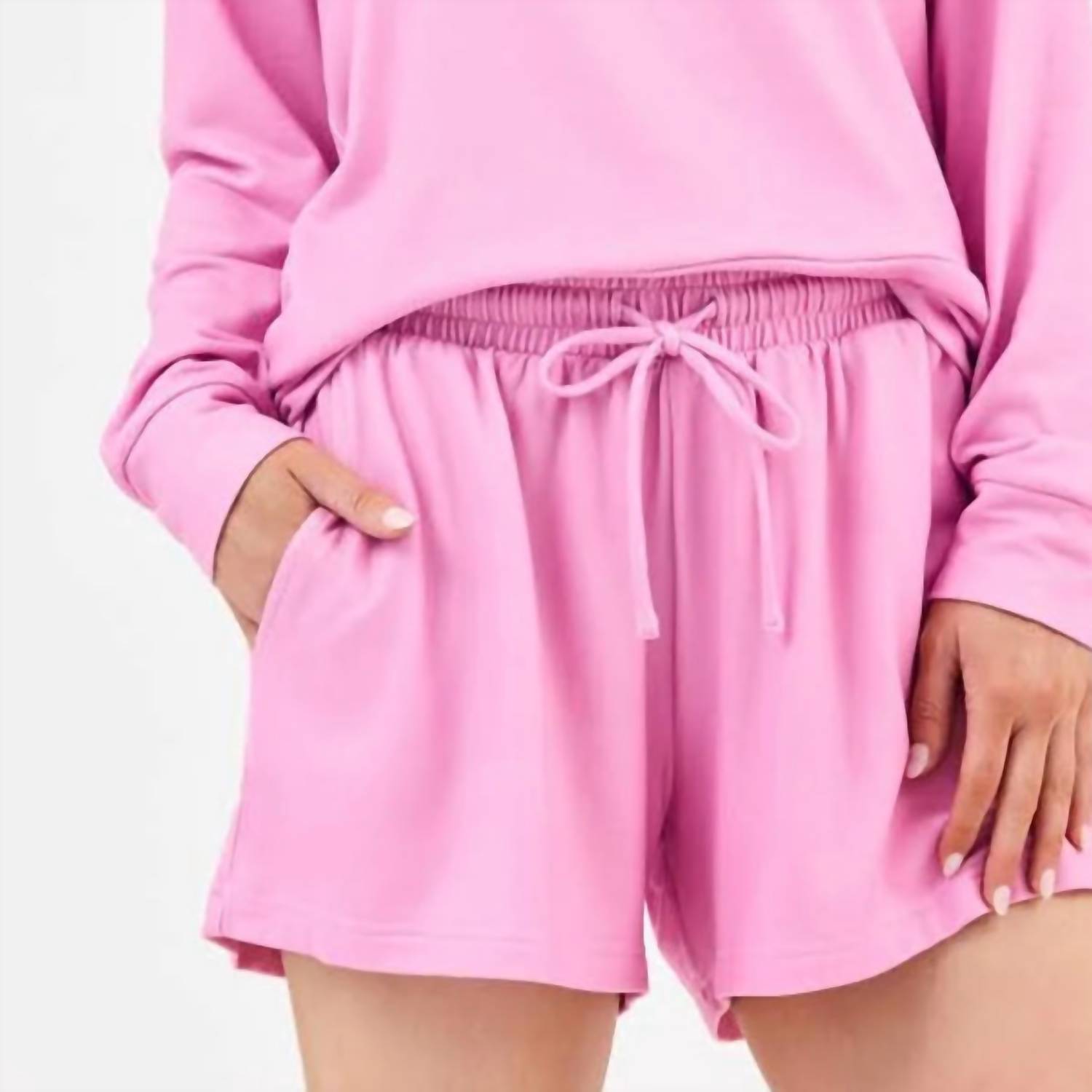 Mary Square Carly Short Lounge Set in pink peony - women's sleepwear - alternate view