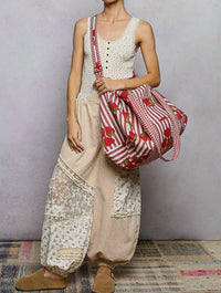 Pol - Women's Strawberry Quilted Weekender Bag