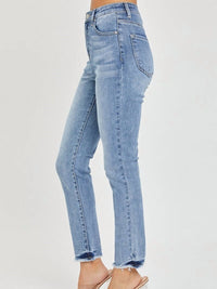 Risen - High Rise Frayed Hem Relaxed Skinny Jeans