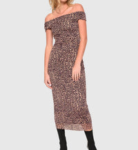 Larissa Loden - Animal Print Off The Shoulder Dress