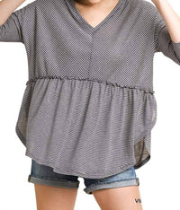 Umgee - Babydoll Striped Top