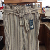 Jag - Belted Linen Stripe Pleated Pants