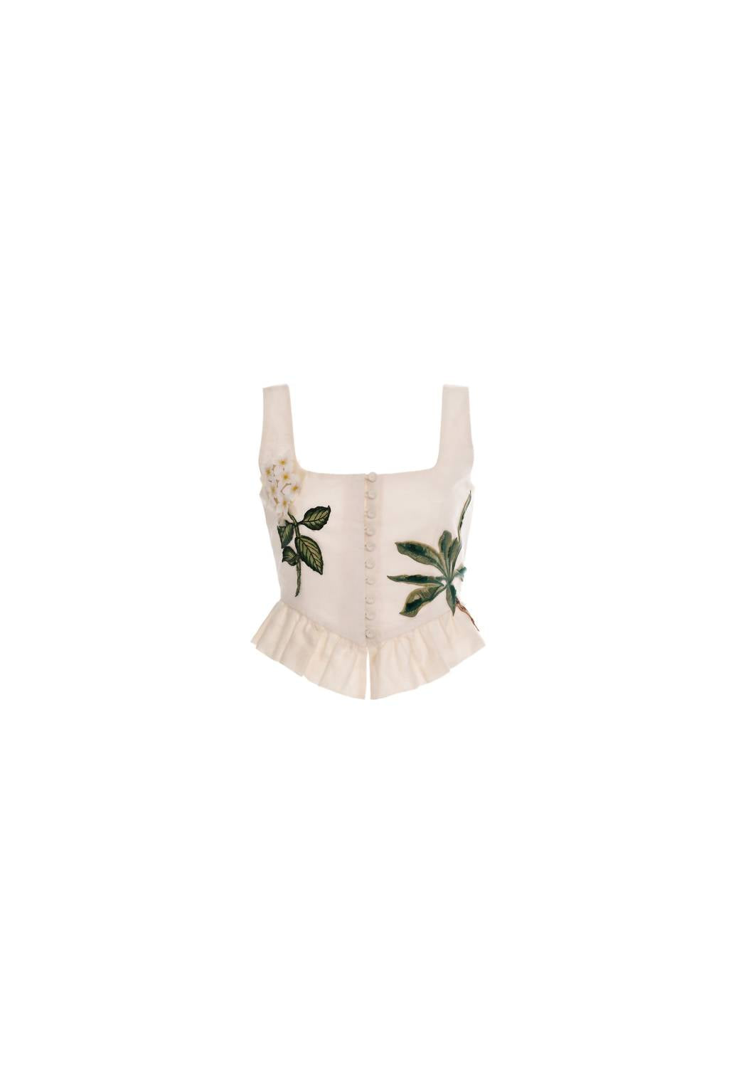 Agua By Agua Bendita - Eslabon Wild Embroidered Sleevelss Vest Top