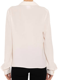 Giambattista Valli - Crepe V-Neck Double Breasted Top