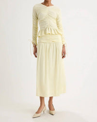Merlette - Ceniza Ruched Midi Skirt