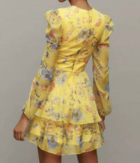 Mac Duggal - Floral Ruffle Mini Dress