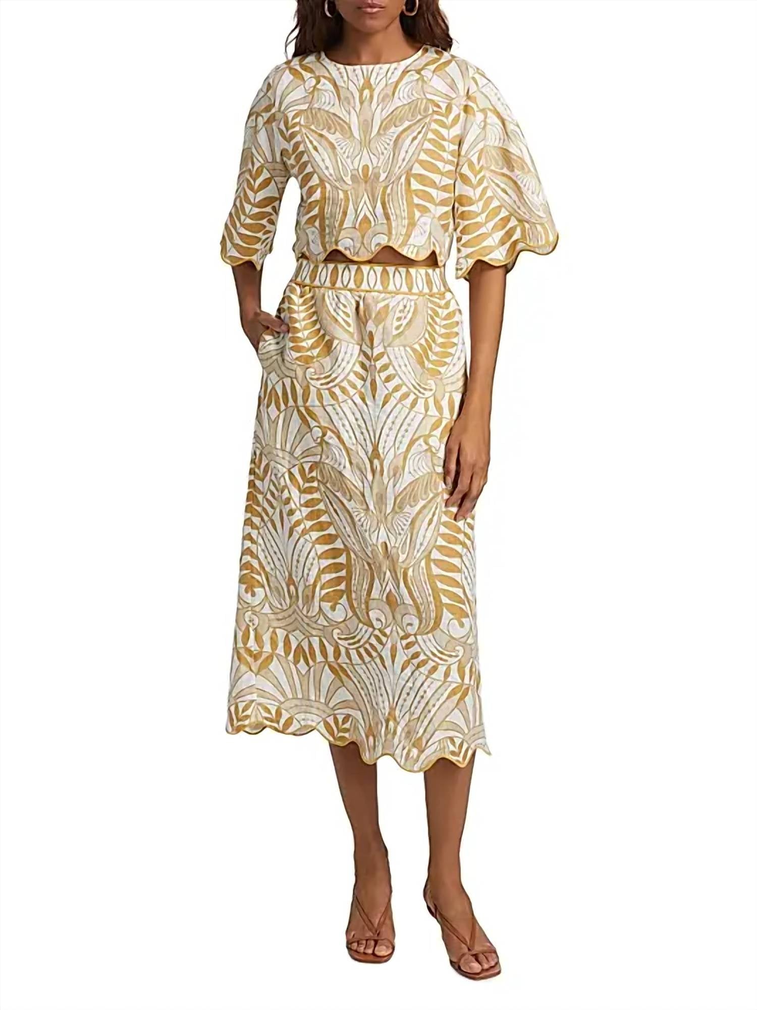 Farm Rio - Lace Nature Midi Skirt