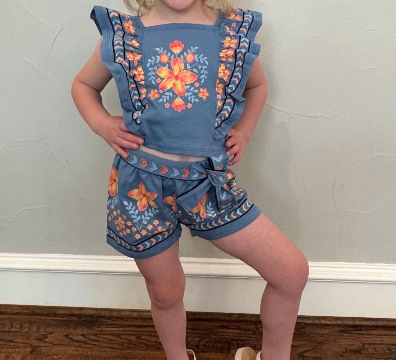 Nanai - Girl's Floral Short Set