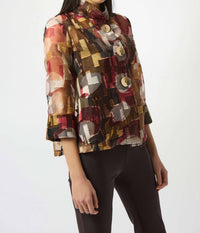 Joseph Ribkoff - Organza Abstract Print Two-piece Trapeze Jacket