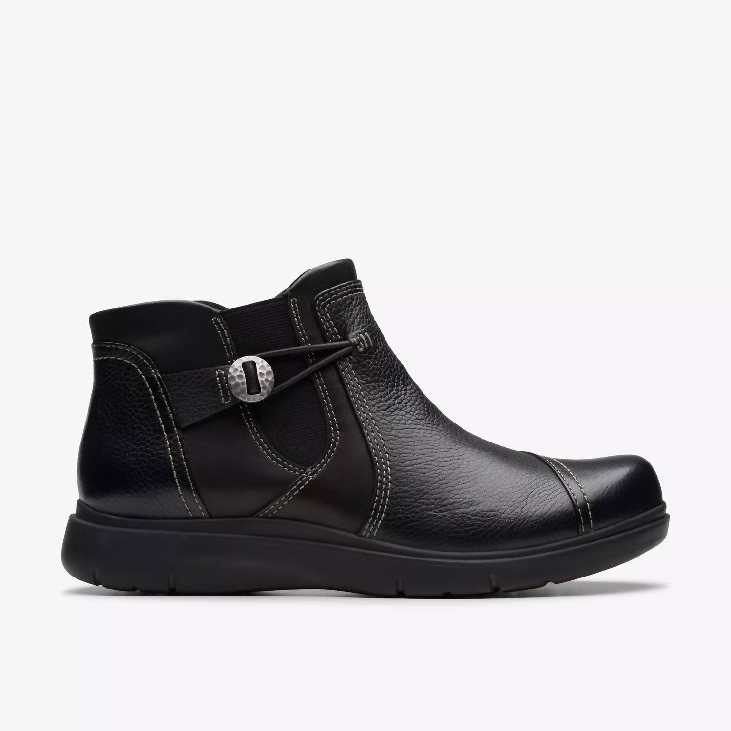 Clarks Women's Certina Joy Boots in black leather - women's shoe - alternate view