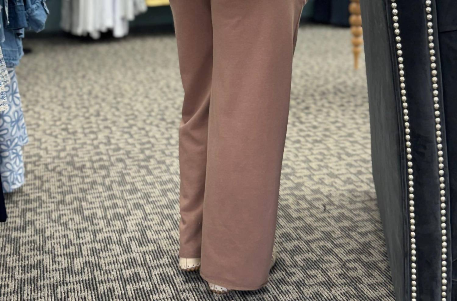 Deloache Wide Leg Jogger in brown - women's pants - detail view