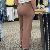 Deloache Wide Leg Jogger in brown - women's pants - alternate view