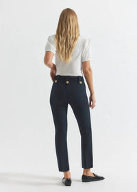 Derek Lam 10 Crosby Robertson Slim Trouser in midnight - women's pants - detail view