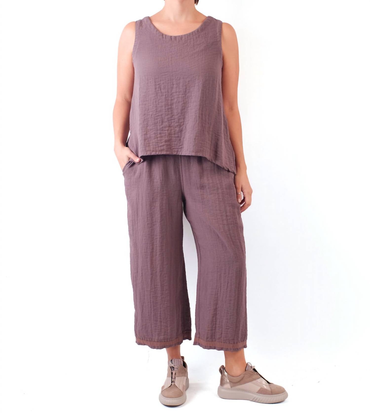 Gerties - Ribbon Trim Crop Pants