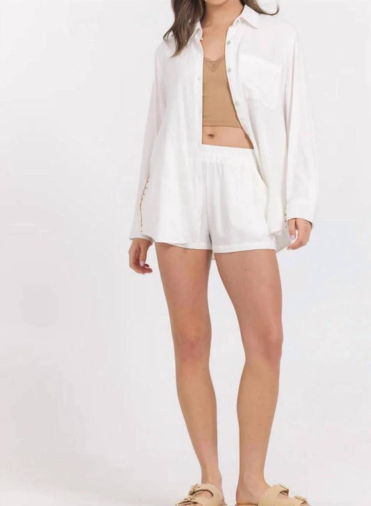 Surf Gypsy - Printed Washed Linen Button Down Shirt