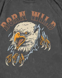 TINY WHALES Boys' Born Wild Short Sleeve Tee in mineral black - item - alternate view
