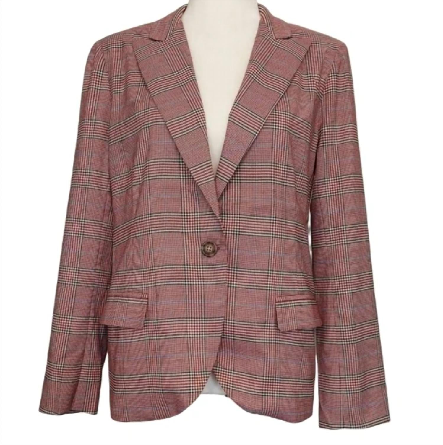 Bb Dakota - Just Checking In Rouge Plaid Blazer