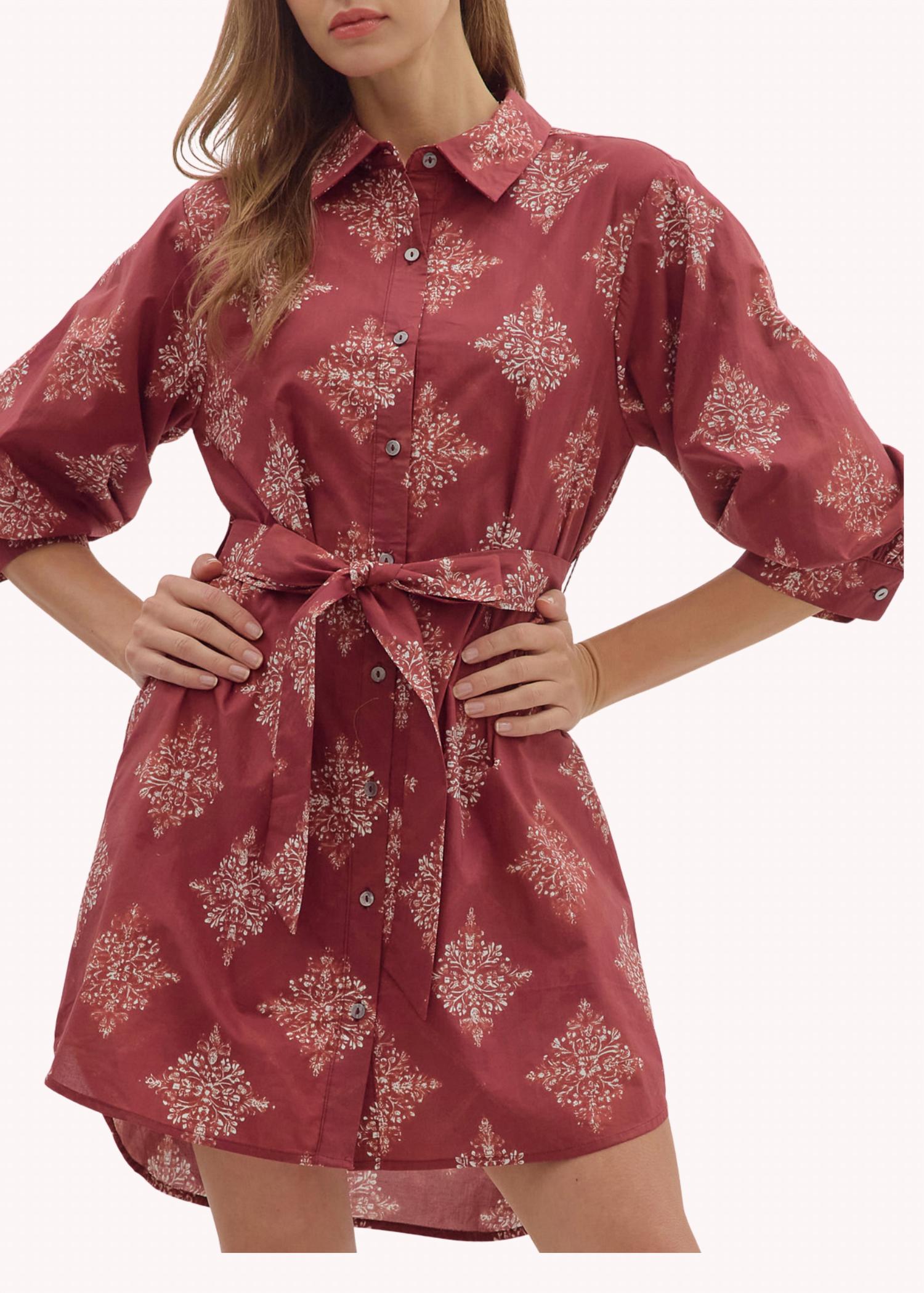entro Millie Dress in burgundy - women's dress