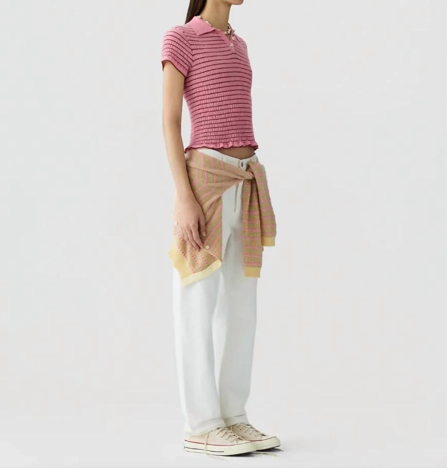 Guest In Residence - Smocked Shrunken Polo