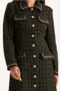 Tyler Boe Beth Boucle Dress in black 1 - women's dress - alternate view