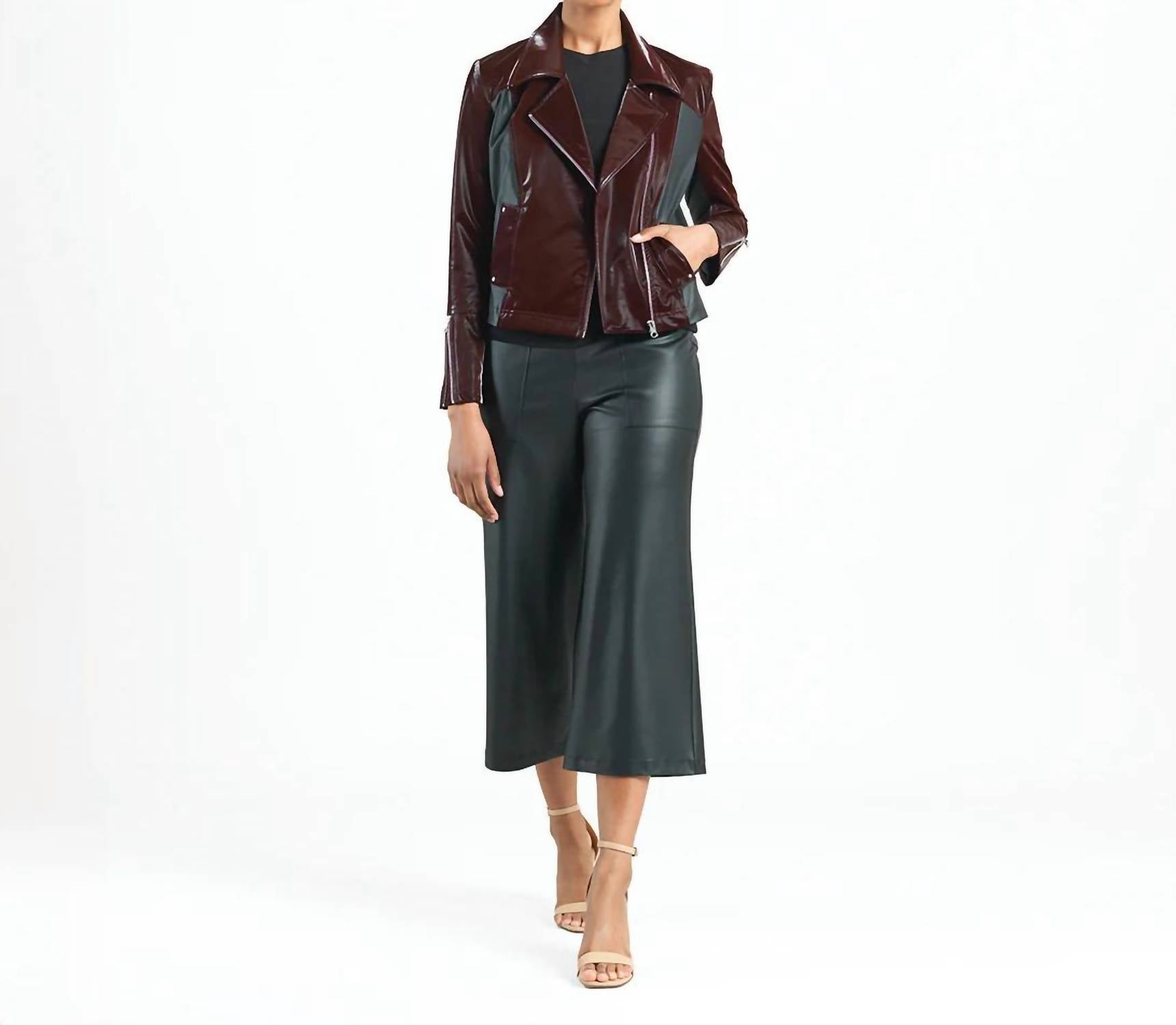 Clara Sun Woo - Vinyl/Liquid Leather Mixed Media Zip Jacket